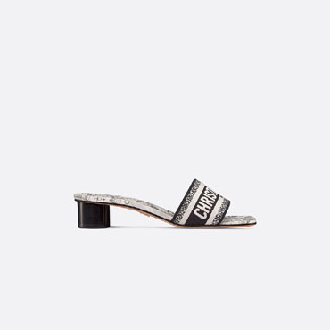 Dior Dway Heeled Slide Embroidered Cotton KCQ902VOY S15W