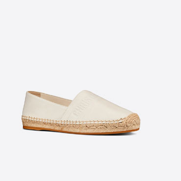 Dior Granville Espadrille White Embossed Lambskin KDB692LBO S03W