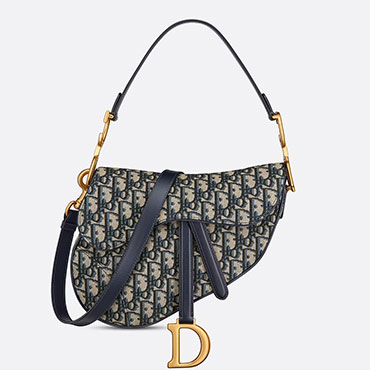 Saddle Bag with Strap Blue Dior Oblique Jacquard M0455CTZQ M928