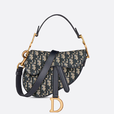 Mini Saddle Bag with Strap Blue Dior Oblique Jacquard M0456CTZQ M928