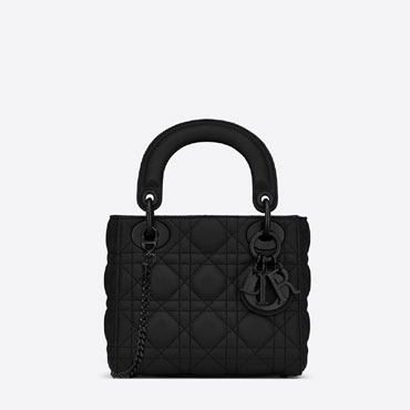 Mini Lady Dior Bag Black Ultramatte Cannage Calfskin M0505SLOI M989