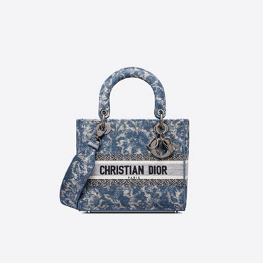 Medium Lady D-Lite Bag Dior Brocart Denim-Effect Embroidery M0565BRXR M49E