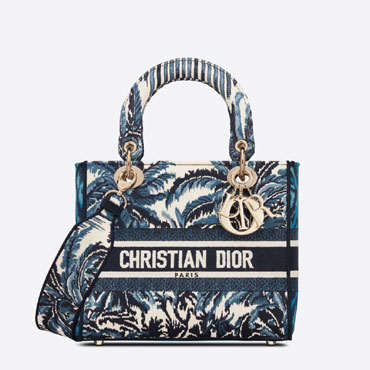 Dior Palms Embroidery Medium Lady D Lite Bag Blue M0565OREU M928