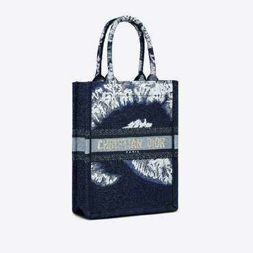 Vertical Dior Book Tote Blue Multicolor Tie M1272ZTYM M886