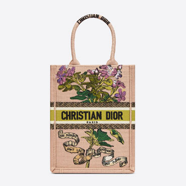 Vertical Dior Book Tote Fleurs Bibliques M1272ZWRG M46E