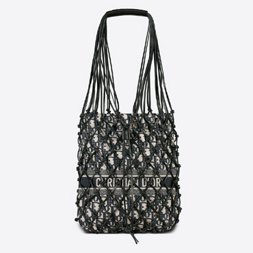 Dior Net Tote Woven Calfskin Oblique Technical Fabric M1273CIVV M911