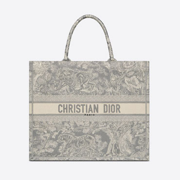 Large Dior Book Tote Gray Toile de Jouy M1286ZRGO M932