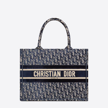 Small Dior Book Tote Oblique Embroidered Velvet M1296ZWVF M928