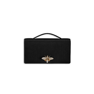 Dior Bee clutch in black satin M3400CSRA M900