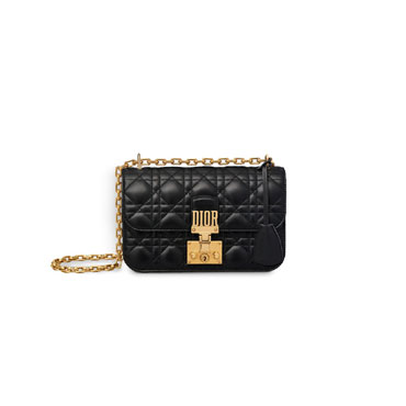 Dior Small dioraddict flap bag in black cannage lambskin M5817CNMJ M900