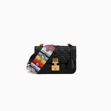 Dioraddict flap bag in black Cannage luxury goatskin M5818CGMJ M911