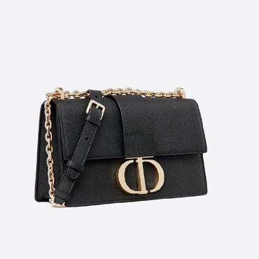 Dior 30 Montaigne Chain Bag Black Grained Calfskin M9208OWBH M900