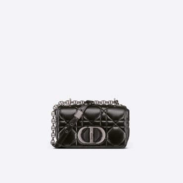 Small Dior Caro Bag Black Quilted Macrocannage Calfskin M9241BNGK M900