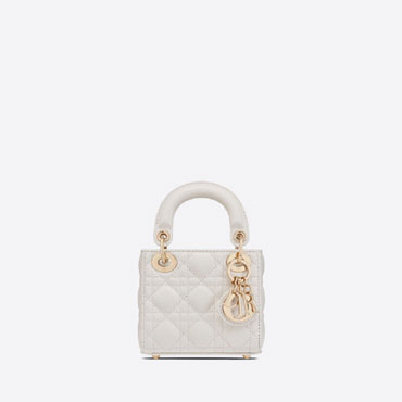 Micro Lady Dior Bag Latte Cannage Lambskin S0856ONGE M030