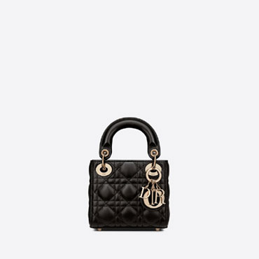 Micro Lady Dior Bag Black Cannage Lambskin S0856ONGE M900