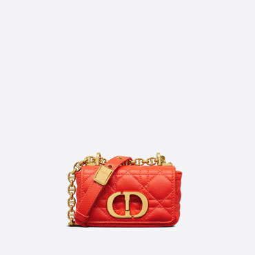 Micro Dior Caro Bag Bright Supple Cannage Calfskin S2022UWHC M37O