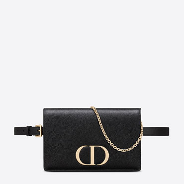 Dior 30 Montaigne 2 in 1 Pouch Black Grained Calfskin S2086OBAE M900