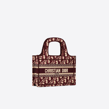 Mini Dior Book Tote Burgundy Dior Oblique Embroidery S5475ZRIW M974