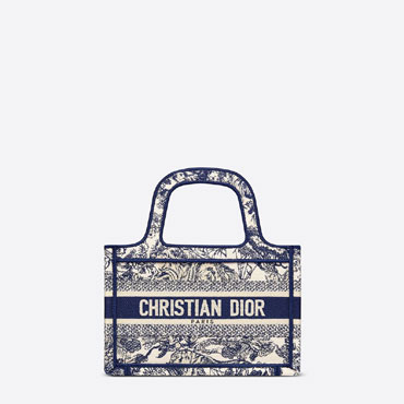 Mini Dior Book Tote Blue Toile de Jouy Embroidery S5475ZTDT M808