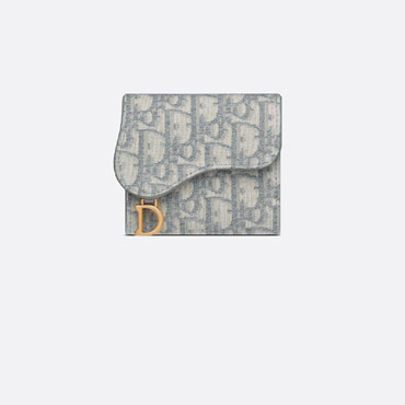 Saddle Lotus Wallet Gray Dior Oblique Jacquard S5652CTZQ M932