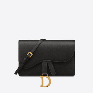 Dior Saddle Pouch Black Grained Calfskin S5659CBAA M900