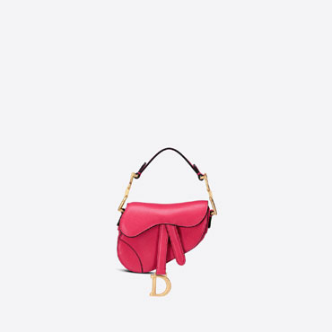 Dior Micro Saddle Bag Bright Pink Goatskin S5685CCEH M15F