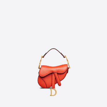 Dior Micro Saddle Bag Bright Orange Goatskin S5685CCEH M37O