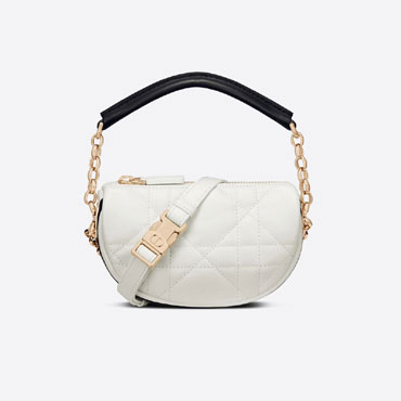 Micro Dior Vibe Hobo Bag White Macrocannage lambskin S7200ONOA M933