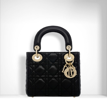 Mini lady dior bag in black lambskin CAL44500 N0