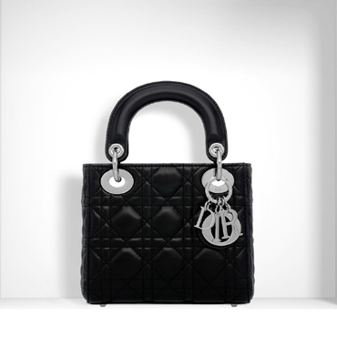 Mini lady dior bag in black lambskin CAL44501 N0