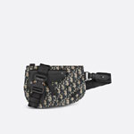 Saddle Pouch Beige and Black Dior Oblique Jacquard 1ADPO044YKY H27E