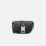 Dior Saddle Pouch with Strap Black Grained Calfskin 2ADCA435YKK H00N