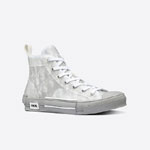 B23 High Top Sneaker Reflective Gray Dior Oblique Canvas 3SH118YNT H068