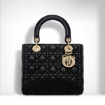 lady dior bag in black lambskin CAL44550 N0