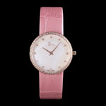 La D de Dior Pink Leather Strap with White Dial DIOR6171