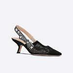 Dior J Adior Slingback Pump Black Mesh Embroidery KCP882EMR S900