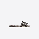 Dior Dway Slide Embroidered Cotton Jardin Motif KCQ209GRY S43L