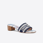 Dway Heeled Slide Blue Dior Around Cotton KCQ244CHR S83B