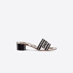 Dway Heeled Slide Embroidered Cotton Dior Jardin KCQ244GRY S43L