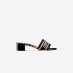 Dior Dway Heeled Slide Gold-Tone Velvet KCQ309JHV S21X