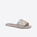 Dior Chez Moi Slide Gray Dior Oblique Embroidered Cotton KCQ491OBE S33G