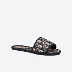 Dior Chez Moi Slide Deep Blue Dior Oblique Embroidered Cotton KCQ491OBE S56B