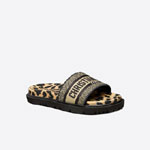 Dior Dway Slide Beige Multicolor Mizza Embroidered Cotton KCQ550DLP S26U