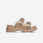 Diorquake Strap Sandal Hazelnut Calfskin Shearling KCQ743VES S40M