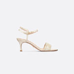 Dior Dway Heeled Sandal Gold Thread Embroidered Satin KCQ854SBX S49K