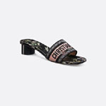 Dway Heeled Slide Cotton Embroidered Dior Herbarium Motif KCQ902HRB S26X