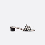 Dior Dway Heeled Slide Embroidered Cotton KCQ902VOY S15W