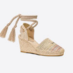 Dior Granville Wedge Espadrille Metallic Thread Embroidered KDP788MLU S72K