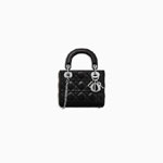 mini lady dior bag in black lambskin with chain M0505PCAL M900