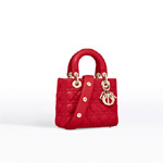 lady dior bag in bright red lambskin customisable shoulder strap M0532OCAL M383